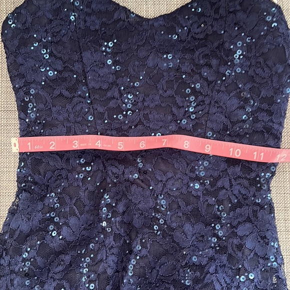 Strapless Sweetheart Sequin & Lace Mermaid Formal Dress - Picture 6 of 8